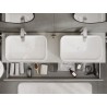 Mexen Rivel bathroom cabinet under the sink 160 cm with countertop, 2 drawers, grooved, matte gray - 91A20-16047-2-BFFC62
