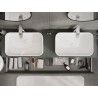 Mexen Rivel bathroom vanity cabinet 160 cm with countertop, 2 drawers, grooved, matte graphite - 91A20-16047-2-BFFC66