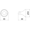 Mexen Lusso double towel hook, brushed gold - 70A16812-55