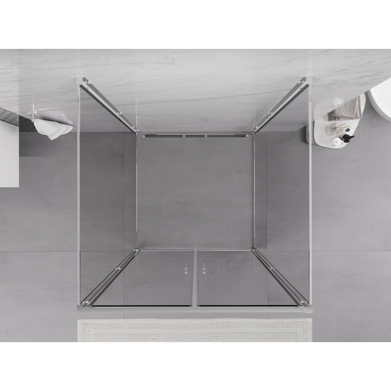 Mexen Exo-B Duo 3S 3-sided folding shower cabin 70 x 70 cm, transparent, chrome - 814-070-070-01-00-3S