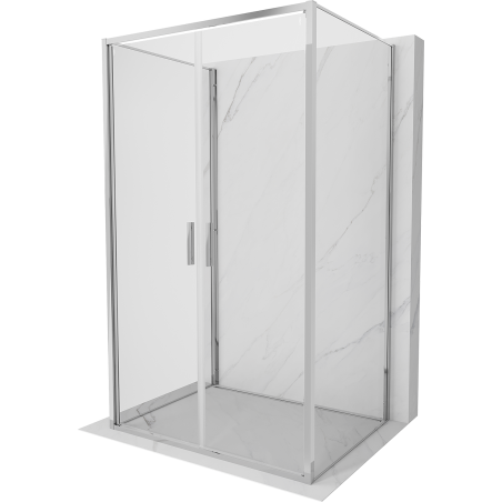 Mexen Exo-3S 3-sided tiltable shower cabin 90 x 75 cm, transparent, chrome - 814-090-075-01-00-3S