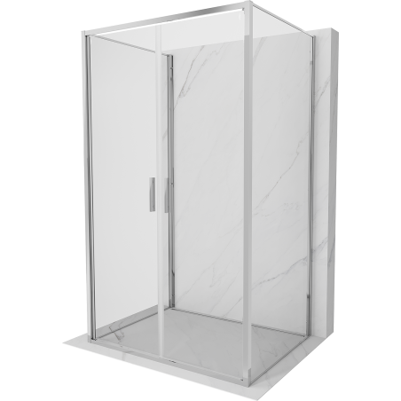 Mexen Exo-B Duo 3S 3-wall Swing Shower Cabin 90 x 75 cm, Transparent, Chrome - 814-090-075-01-00-3S