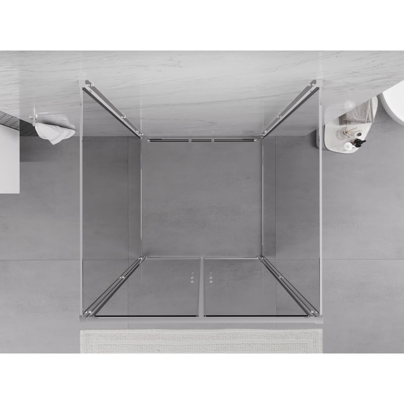 Mexen Exo-3S 3-sided swing shower cabin 80 x 80 cm, transparent, chrome - 814-080-080-01-00-3S
