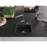 Mexen Milo 1-chamber granite sink with Rita kitchen faucet, black/gold metallic - 6505-75-670300-00