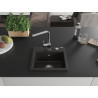 Mexen Milo granite kitchen sink 1-chamber with Rita kitchen faucet, black/gold metallic - 6505-75-670300-00