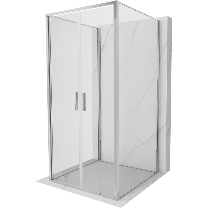 Mexen Exo-3S 3-sided shower cabin swinging 100 x 100 cm, transparent, chrome - 814-100-100-01-00-3S