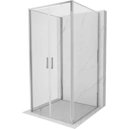 Mexen Exo-3S 3-sided shower cabin swinging 100 x 100 cm, transparent, chrome - 814-100-100-01-00-3S