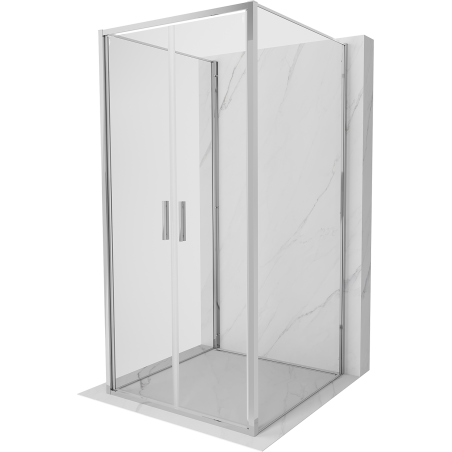 Mexen Exo-B Duo 3S 3-wall folding shower enclosure 110 x 110 cm, transparent, chrome - 814-110-110-01-00-3S