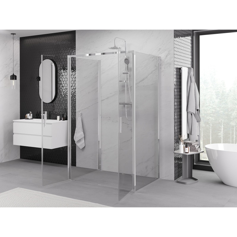Mexen Exo-B Duo 3S 3-sided pivot shower enclosure 100 x 90 cm, transparent, chrome - 814-100-090-01-00-3S