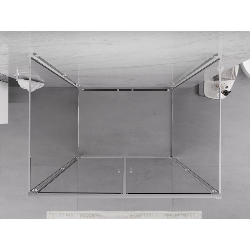 Mexen Exo-B Duo 3S 3-sided shower cabin with swing doors 90 x 100 cm, transparent, chrome - 814-090-100-01-00-3S