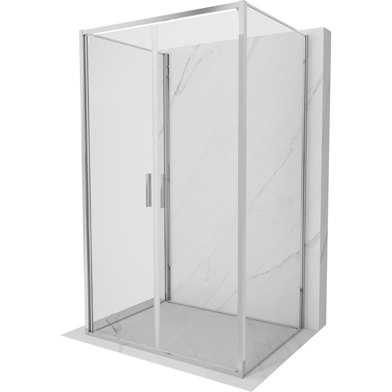 Mexen Exo-B Duo 3S 3-wall hinged shower cabin 80 x 110 cm, transparent, chrome - 814-080-110-01-00-3S