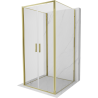 Mexen Exo-B Duo 3S 3-wall hinged shower cabin 80 x 80 cm, transparent, gold - 814-080-080-50-00-3S