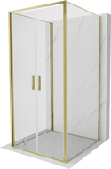 Mexen Exo-B Duo 3S 3-wall hinged shower cabin 80 x 80 cm, transparent, gold - 814-080-080-50-00-3S
