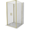 Mexen Exo-3S 3-sided hinged shower cabin 90 x 90 cm, transparent, gold - 814-090-090-50-00-3S