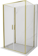 Mexen Exo-B Duo 3S 3-sided hinged shower cabin 80 x 70 cm, transparent, gold - 814-080-070-50-00-3S
