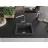 Mexen Milo granite kitchen sink 1-bowl with Rita kitchen faucet, speckled black - 6505-76-670300-00