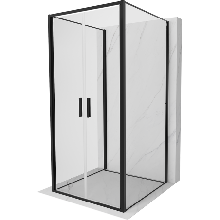 Mexen Exo-3S 3-wall hinged shower cabin 90 x 90 cm, transparent, black - 814-090-090-70-00-3S