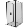Mexen Exo-B Duo 3S 3-sided pivot shower cabin 90 x 90 cm, transparent, black - 814-090-090-70-00-3S