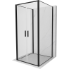 Mexen Exo-3S 3-Sided Shower Enclosure, Hinged 100 x 100 cm, Transparent, Black - 814-100-100-70-00-3S