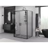 Mexen Exo-B Duo 3S 3-walled swing shower cabin 80 x 75 cm, transparent, black - 814-080-075-70-00-3S