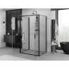 Mexen Exo-B Duo 3S 3-sided shower cabin with swing door 100 x 70 cm, transparent, black - 814-100-070-70-00-3S