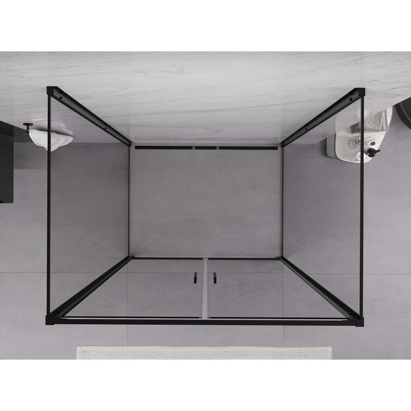 Mexen Exo-B Duo 3S 3-Wall Hinged Shower Cabin 80 x 70 cm, Transparent, Black - 814-080-070-70-00-3S