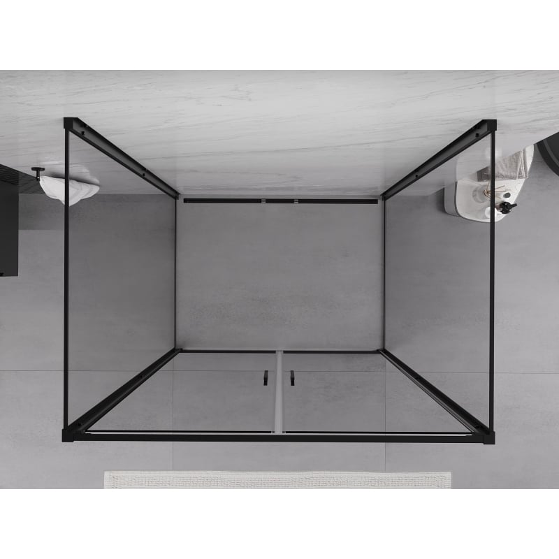 Mexen Exo-B Duo 3S 3-wall hinged shower cabin 80 x 90 cm, transparent, black - 814-080-090-70-00-3S