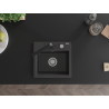 Mexen Milo 1-bowl granite sink with kitchen faucet Rita, black speckled - 6505-76-670300-70