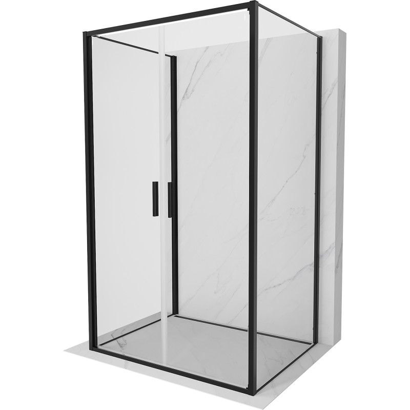 Mexen Exo-B Duo 3S three-wall shower cabin 110 x 90 cm, transparent, black - 814-110-090-70-00-3S