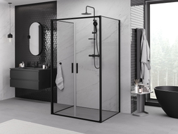Mexen Exo-B Duo 3S 3-sided shower enclosure 120 x 90 cm, transparent, black - 814-120-090-70-00-3S