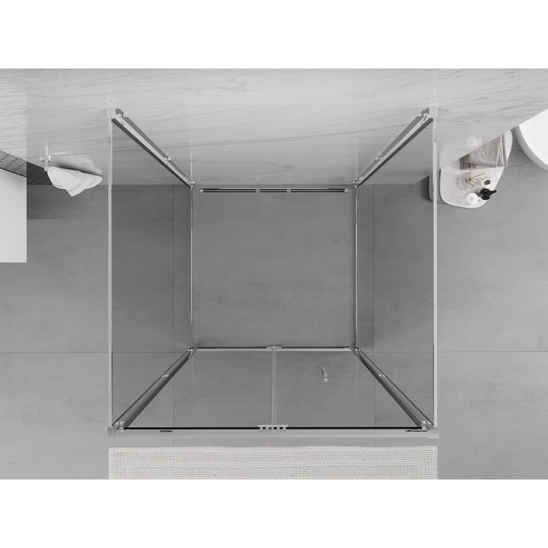 Mexen Exo-F 3S 3-wall folding shower enclosure 100 x 100 cm, transparent, chrome - 816-100-100-01-00-3S