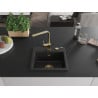 Mexen Milo 1-bowl granite sink with Rita kitchen tap, black - 6505-77-670300-50