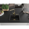 Mexen Milo granite kitchen sink 1-bowl with Rita kitchen faucet, black - 6505-77-670300-50