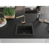 Mexen Milo 1-bowl granite sink with Rita kitchen faucet, black - 6505-77-670300-50-B