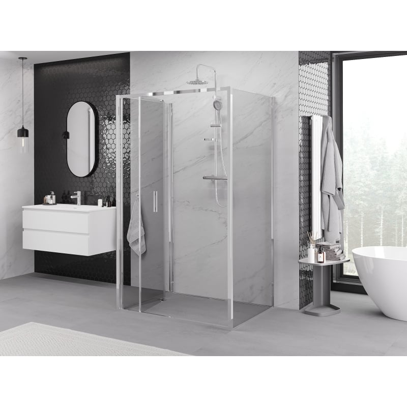 Mexen Exo-F 3S 3-sided folding shower enclosure 85 x 100 cm, transparent, chrome - 816-085-100-01-00-3S