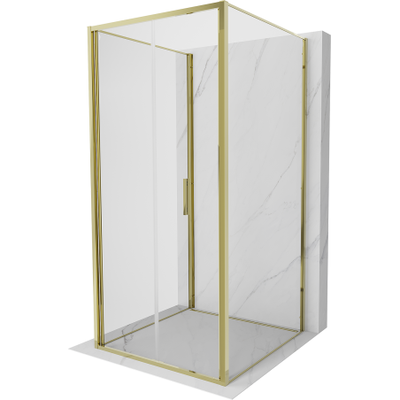 Mexen Exo-F 3S 3-wall folding shower cabin 80 x 80 cm, transparent, gold - 816-080-080-50-00-3S
