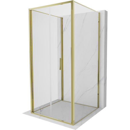 Mexen Exo-F 3S 3-sided folding shower enclosure 90 x 90 cm, transparent, gold - 816-090-090-50-00-3S