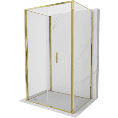 Mexen Exo-F 3S 3-wall foldable shower cabin 110 x 70 cm, transparent, gold - 816-110-070-50-00-3S