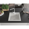 Mexen Vito granite kitchen sink 1-bowl with Rita kitchen faucet, white - 6503-20-670300-20