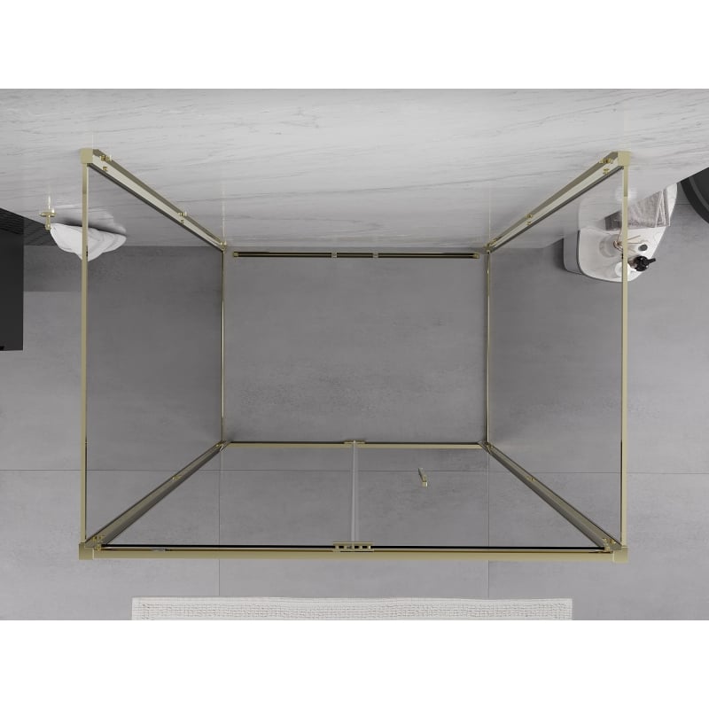 Mexen Exo-F 3S 3-sided folding shower cabin 90 x 80 cm, transparent, gold - 816-090-080-50-00-3S