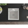Mexen Vito granite kitchen sink 1-bowl with Rita kitchen faucet, white - 6503-20-670300-20