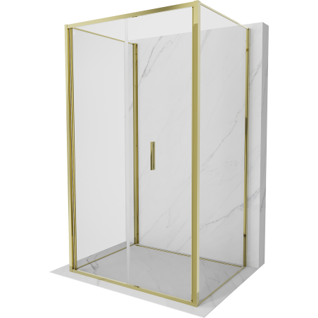Mexen Exo-F 3S 3-wall folding shower cabin 100 x 90 cm, transparent, gold - 816-100-090-50-00-3S