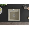 Mexen Vito 1-bowl granite sink with Rita kitchen faucet, beige - 6503-69-670300-00