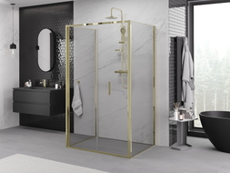 Mexen Exo-F 3S 3-sided folding shower enclosure 80 x 120 cm, transparent, gold - 816-080-120-50-00-3S