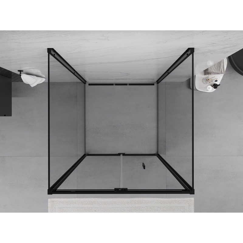 Mexen Exo-F 3S 3-wall folding shower cabin 70 x 70 cm, transparent, black - 816-070-070-70-00-3S