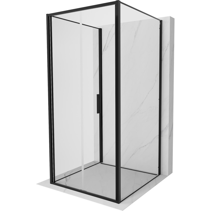 Mexen Exo-F 3S 3-wall foldable shower cabin 80 x 80 cm, transparent, black - 816-080-080-70-00-3S