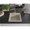 Mexen Vito 1-bowl granite sink with Rita kitchen tap, beige - 6503-69-670300-69