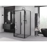 Mexen Exo-3S 3-wall folding shower cabin 100 x 100 cm, transparent, black - 816-100-100-70-00-3S