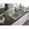 Mexen Vito granit sink 1-bowl with kitchen faucet Rita, beige - 6503-69-670300-69