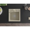 Mexen Vito 1-bowl granite sink with Rita kitchen tap, beige - 6503-69-670300-69